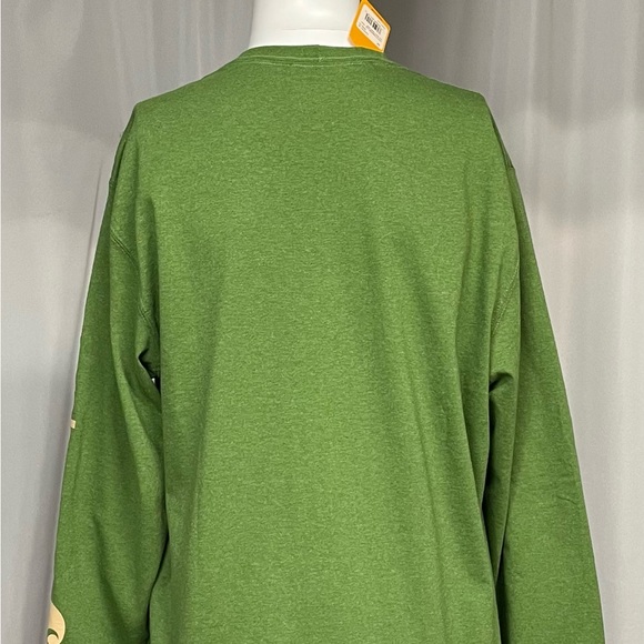 New Medium Carhartt Longsleeved Green Loose Fit Shirt Spellout - Picture 4 of 6